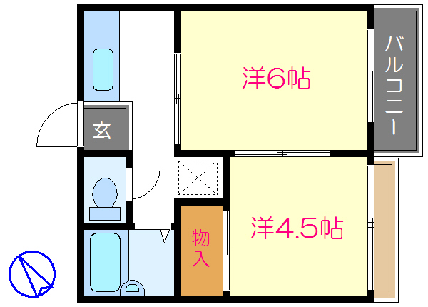 松筑コーポ 間取り図