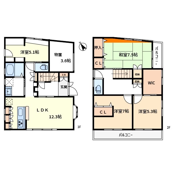 西村根岸貸家 間取り図