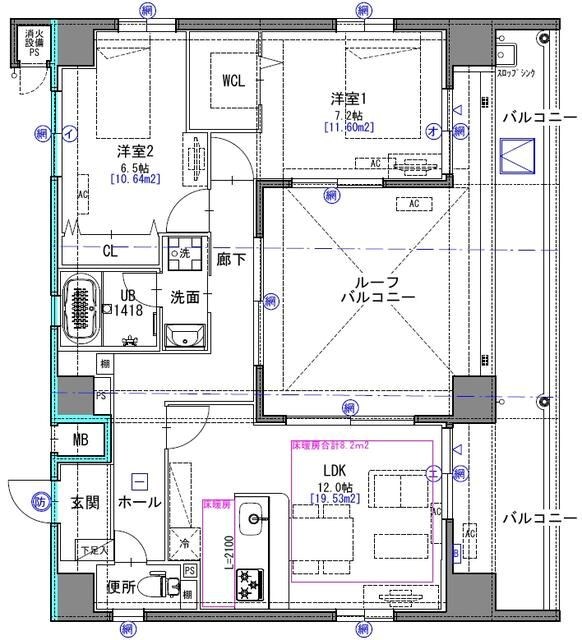 ユリカロゼ篠崎駅前 1301号室 間取り