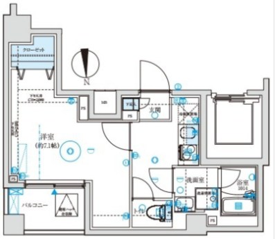 プレニーズ五反野MAXIV  1103号室 間取り