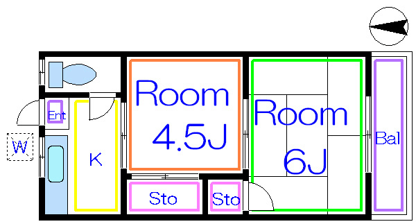 小林荘  202号室 間取り