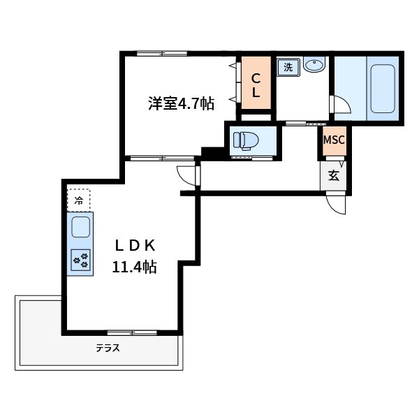 Ｋａｌａｎｃｈｏｅ 101号室 間取り