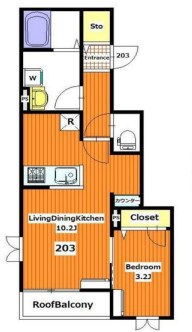 laulea lawe 203号室 間取り