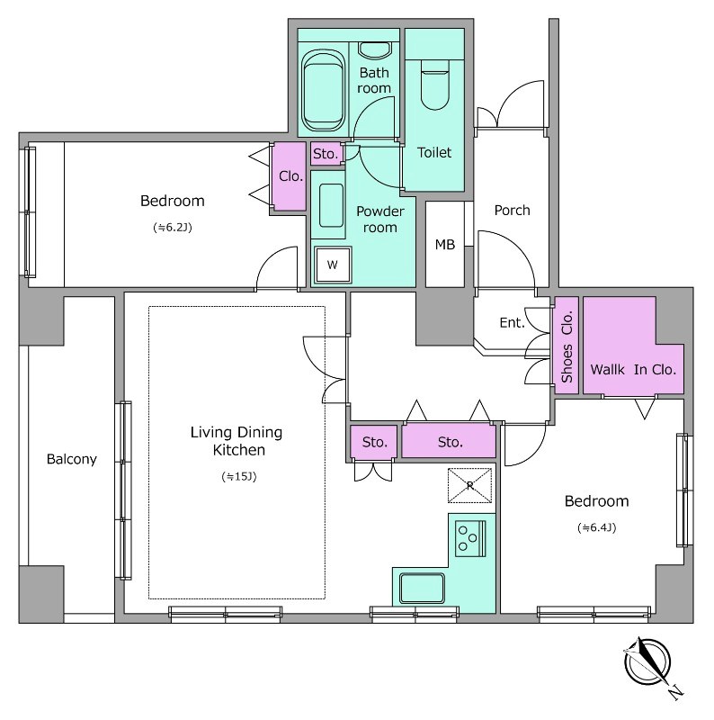 レジディア新川Ⅱ 間取り