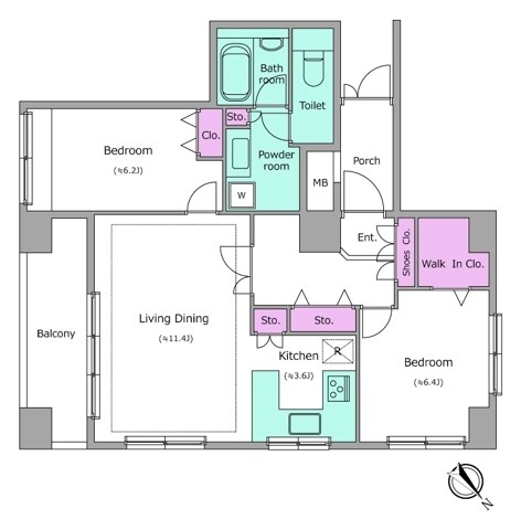 レジディア新川Ⅱ 間取り