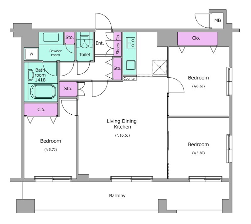 レジディア築地  間取り