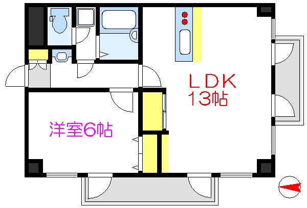 レジデンスタイム２ 201号室 間取り