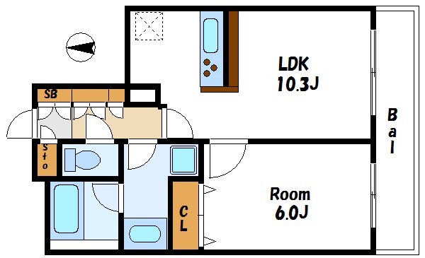 プリムヴェール西尾久メゾンＢ  間取り