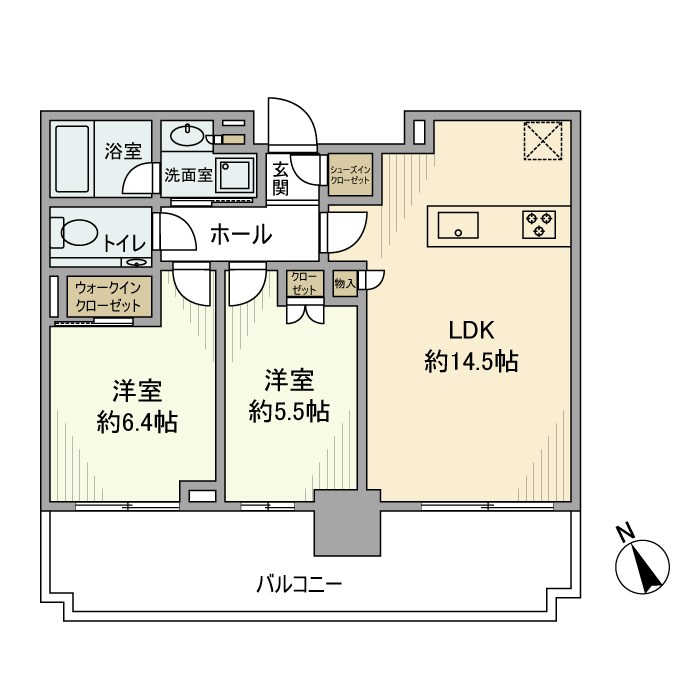 アトラス北千住 804号室 間取り