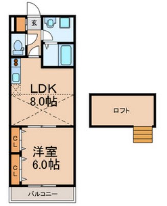 マリンハイツ 205号室 間取り