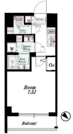 コンシェリア門前仲町RiverSide 間取り図