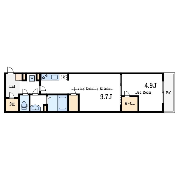 リブリ・ゆうやⅥ 201号室 間取り