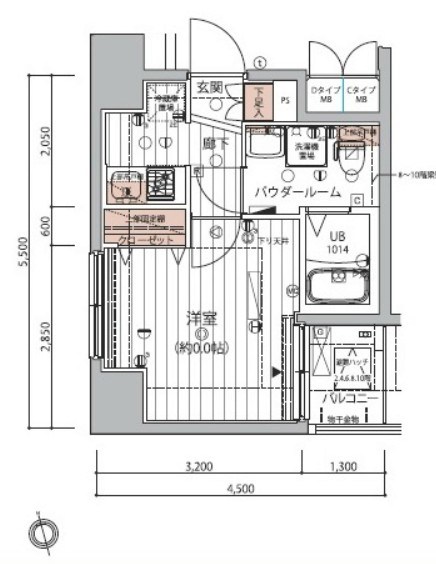 メインステージ北千住Ⅱ 間取り図