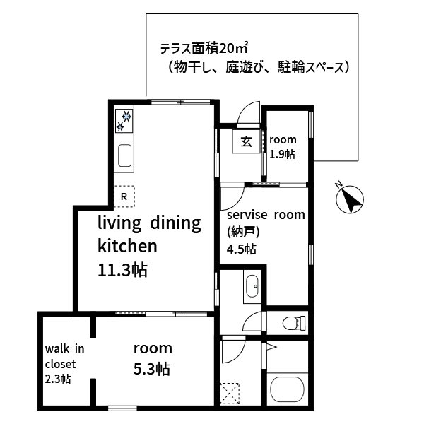 ルナソルB 間取り図