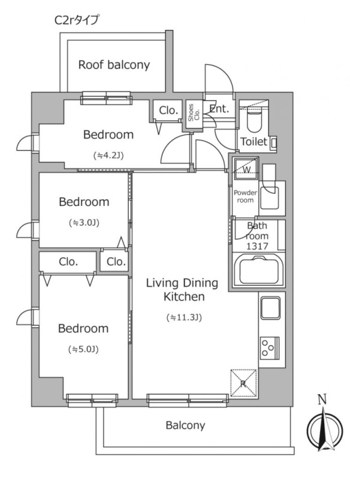 ドゥーエ南千住 間取り図