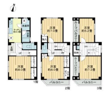 墨田区東向島２丁目戸建て 間取り