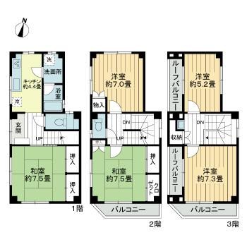 墨田区東向島２丁目戸建て 間取り図