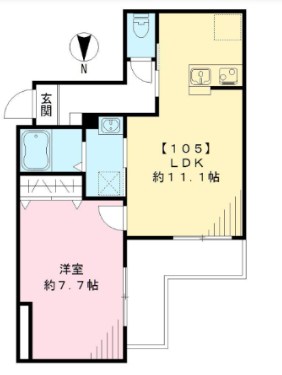 ルピアオウギ 105号室 間取り