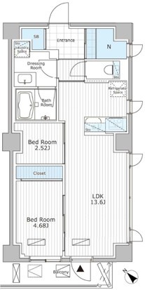 アスブルーム奥浅草 間取り図