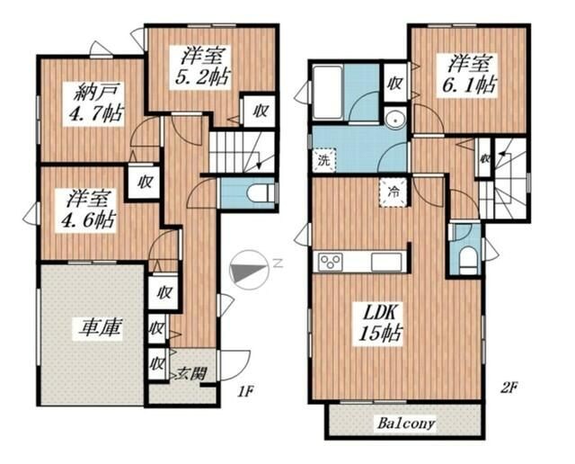 クレイドルガーデン江戸川区大杉　第１２　２号棟 間取り図