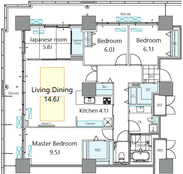 ロイヤルパークスタワー南千住 間取り