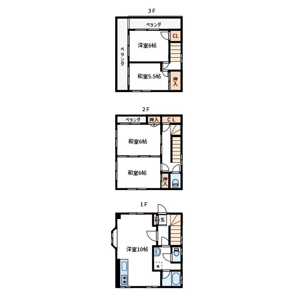 南篠崎境野貸家 間取り図