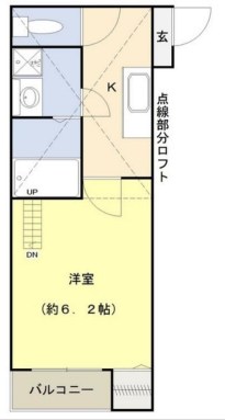 グローコート1 206号室 間取り