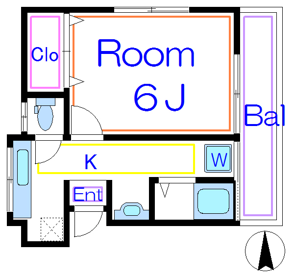 ボヌール・ムー 202号室 間取り