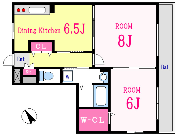 グランフィールド松江Ⅱ 306号室 間取り