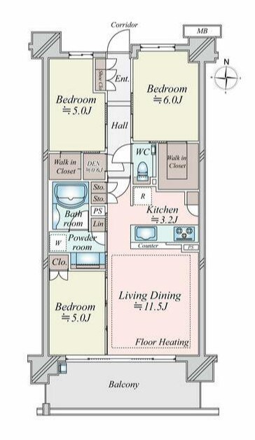 シティハウス平井アクアレジデンス  間取り図