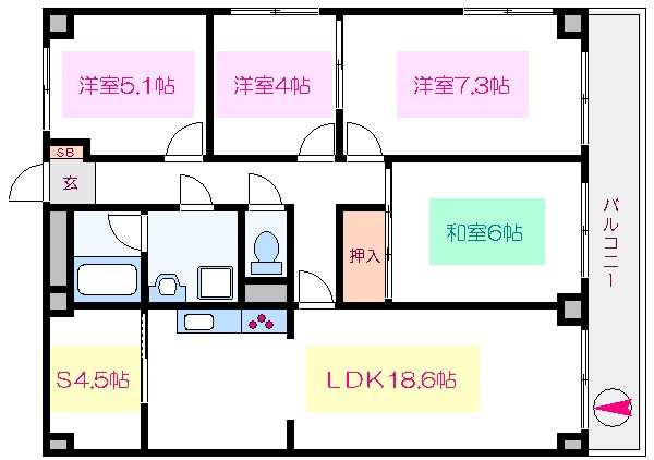 ヴィレッジワン太平 間取り図