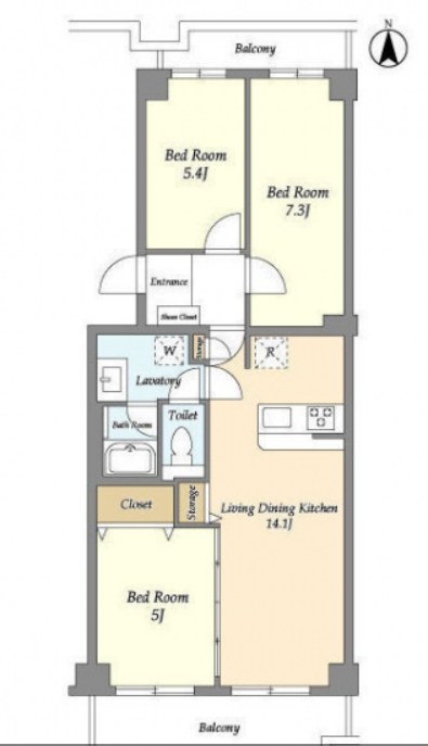 コンフォリア竹ノ塚イースト  間取り図