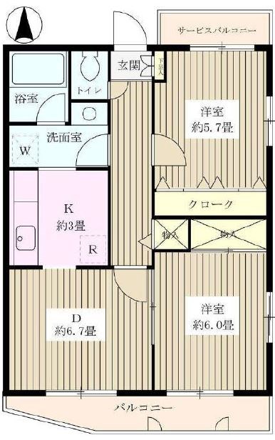 メゾンドボヌール梅島 間取り図