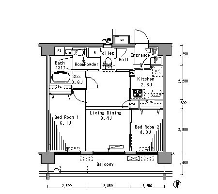 パークアクシス滝野川 間取り図
