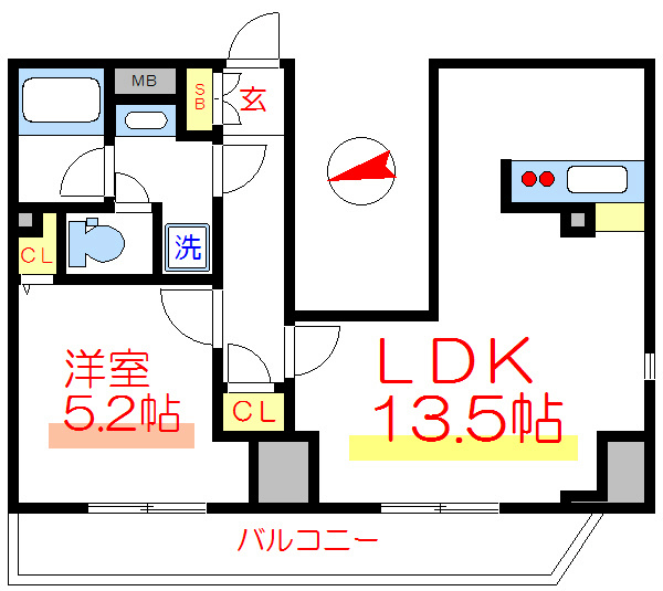 レガーロ浅草  1302号室 間取り
