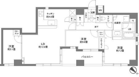 カスタリア人形町Ⅱ 間取り