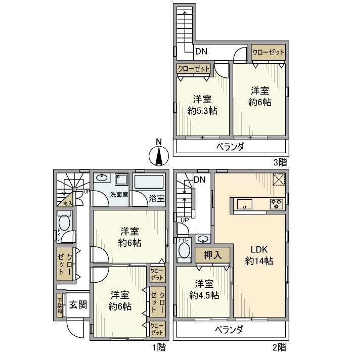 上篠崎3丁目戸建 間取り図