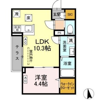 セレスティア東向島  103号室 間取り