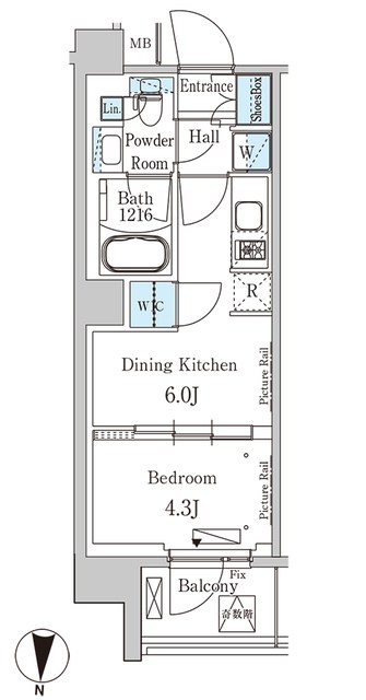 パークアクシス吾妻橋 303号室 間取り