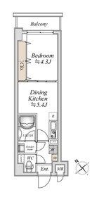 リアナアートパーク西葛西 215号室 間取り