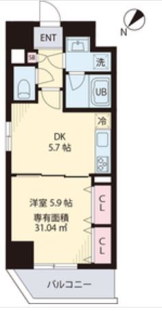 グランディール　オアゾ 1003号室 間取り