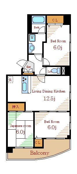 ベルメゾン南篠崎 208号室 間取り