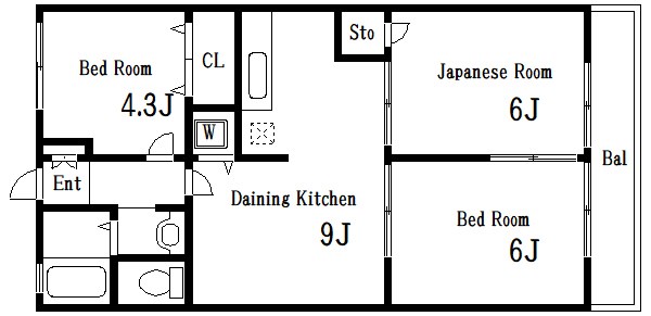 PIER60 103号室 間取り