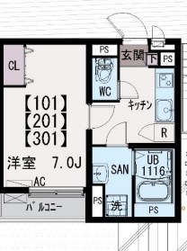 イクシオ中葛西 301号室 間取り