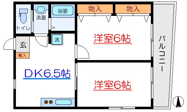 カーザ・デ・立花Ａ棟 301号室 間取り