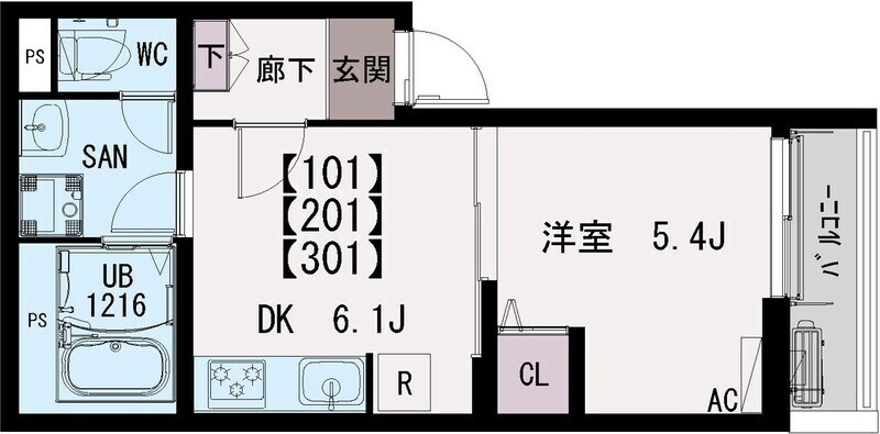 イクシオ熊野前駅 間取り