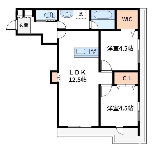 メゾンクレール谷在家 間取り