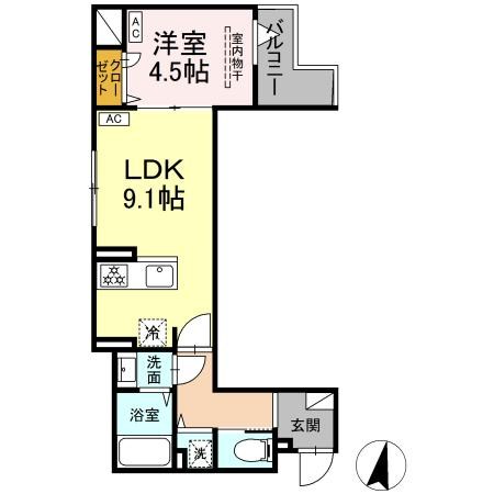 セレスティア大島 305号室 間取り