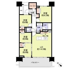 ＨＡＲＵＭＩＦＬＡＧ　ＳＵＮ　ＶＩＬＬＡＧＥ　Ａ棟 間取り