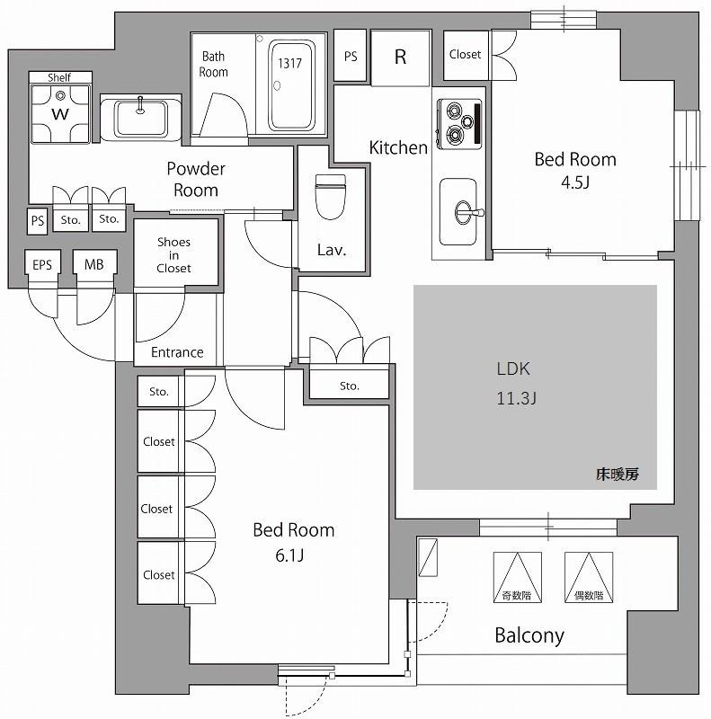 オーパスレジデンス日本橋水天宮 間取り